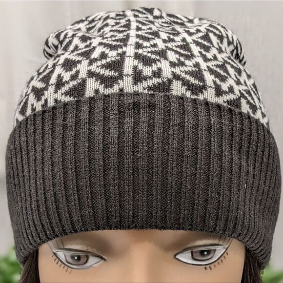 Michael Kors Authentic Allover Logo Black Winter Beanie Hat main image 5